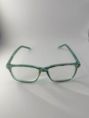 Marbled Aqua Rectangular Reading Glasses (RX +3.50)